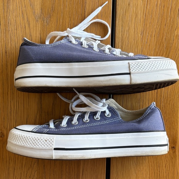 Converse Classic Blue and White Platform Sneakers - Picture 8 of 8